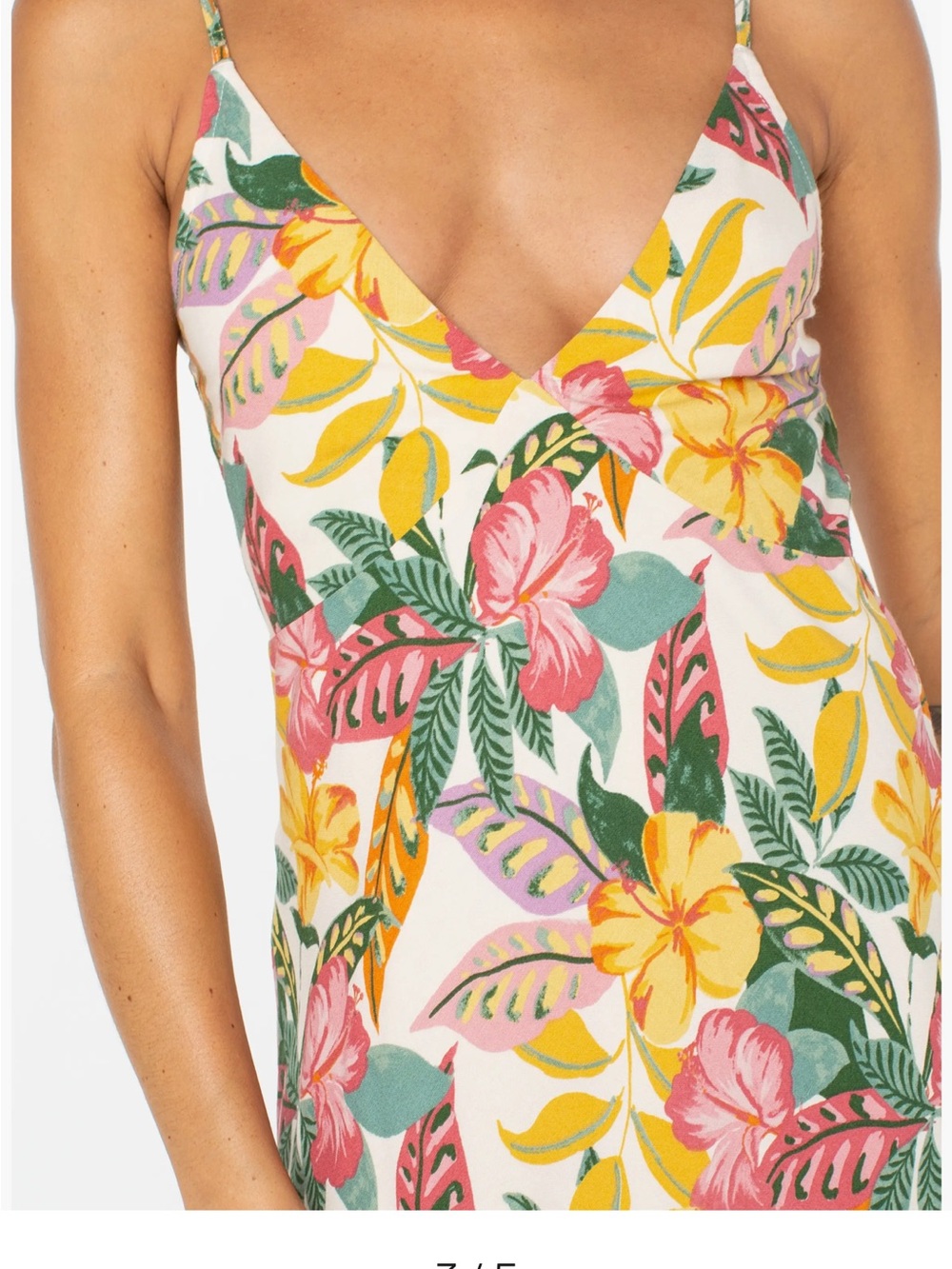 Roxy Lost Paradise Linen Floral Slip Maxi Dress in Multicolor - Picture 4 of 5